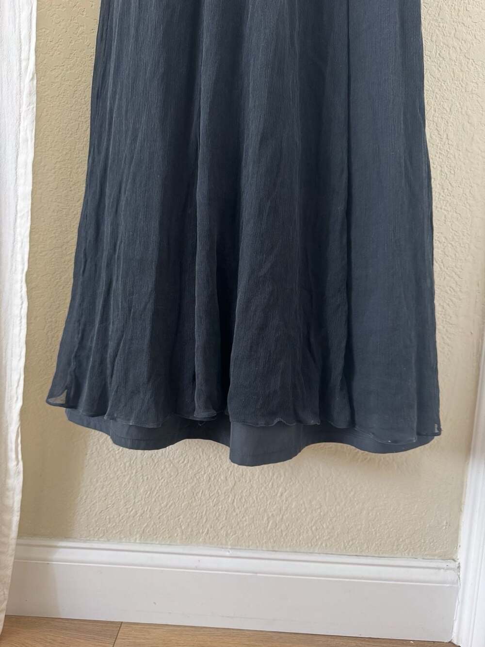 J.Crew Black Silk Chiffon Halter Maxi Dress Size 0 Petite - Picture 5 of 7